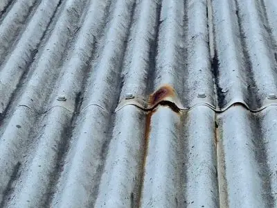 Roof restoration work in progress